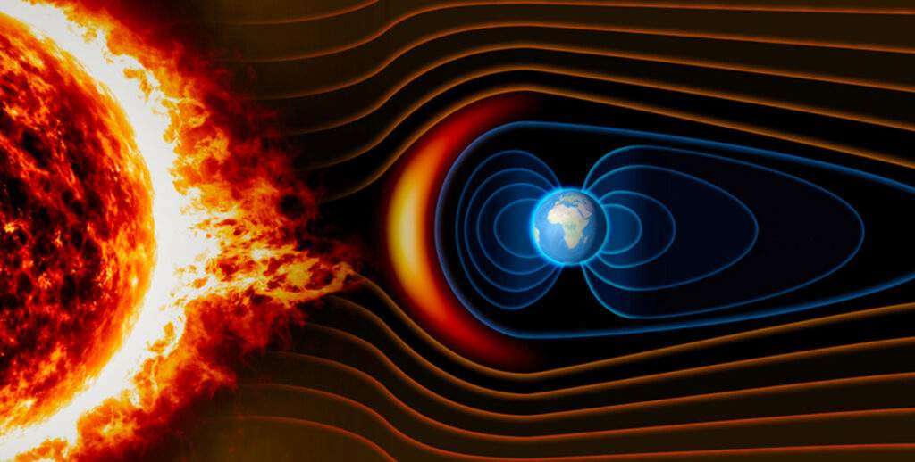 change in the earth's magnetic field